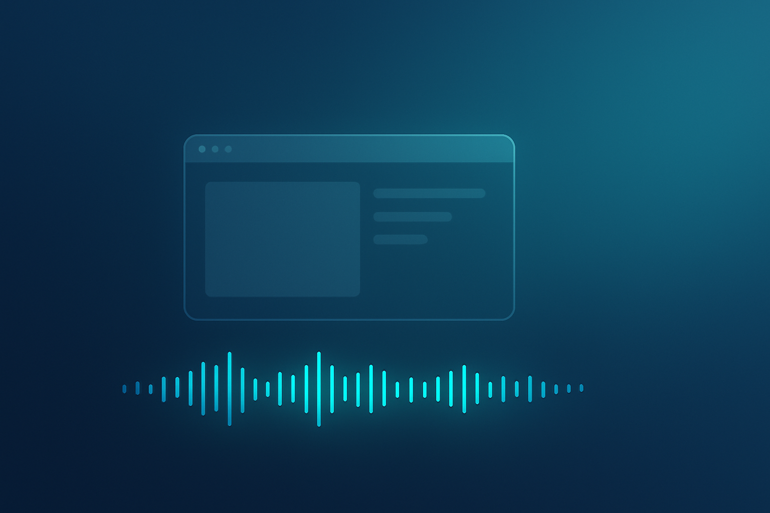 Ilustración abstracta de una demo en pantalla compartida capturada con ondas de audio